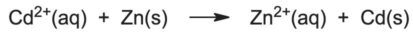 Equation for the displacement of cadmium from the solution