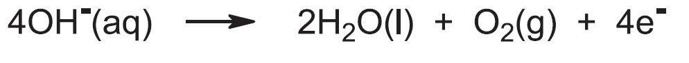 The ionic equation for the electrode reaction